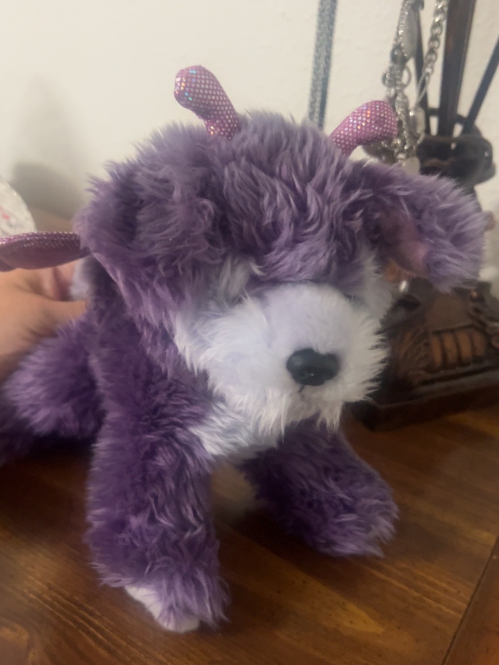 Vintage 2002 Aurora Puppillons Purple Puppy Dog Butterfly Wings Plush Y2K Rare